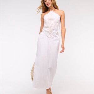 Abercrombie eyelet halter cutout midi dress - new with tags on!